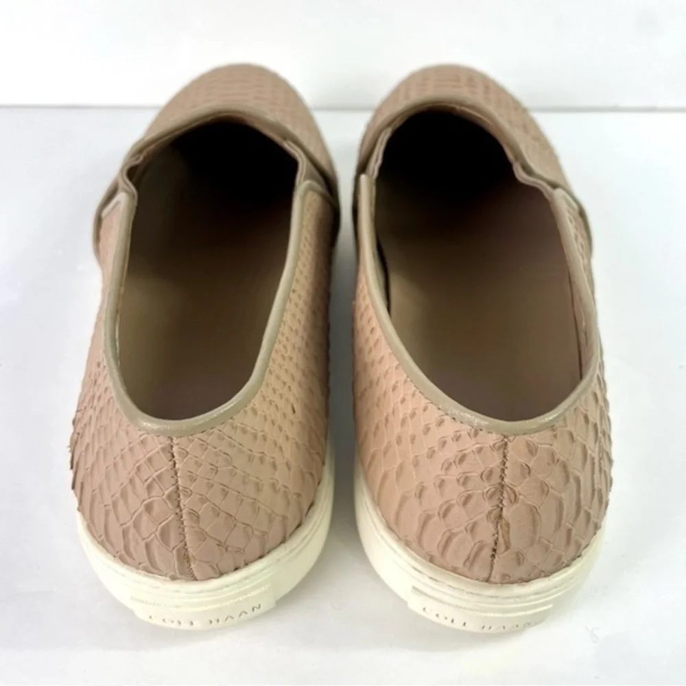 Cole Haan Snake Skin Textured‎ Leather Slip On Sneakers